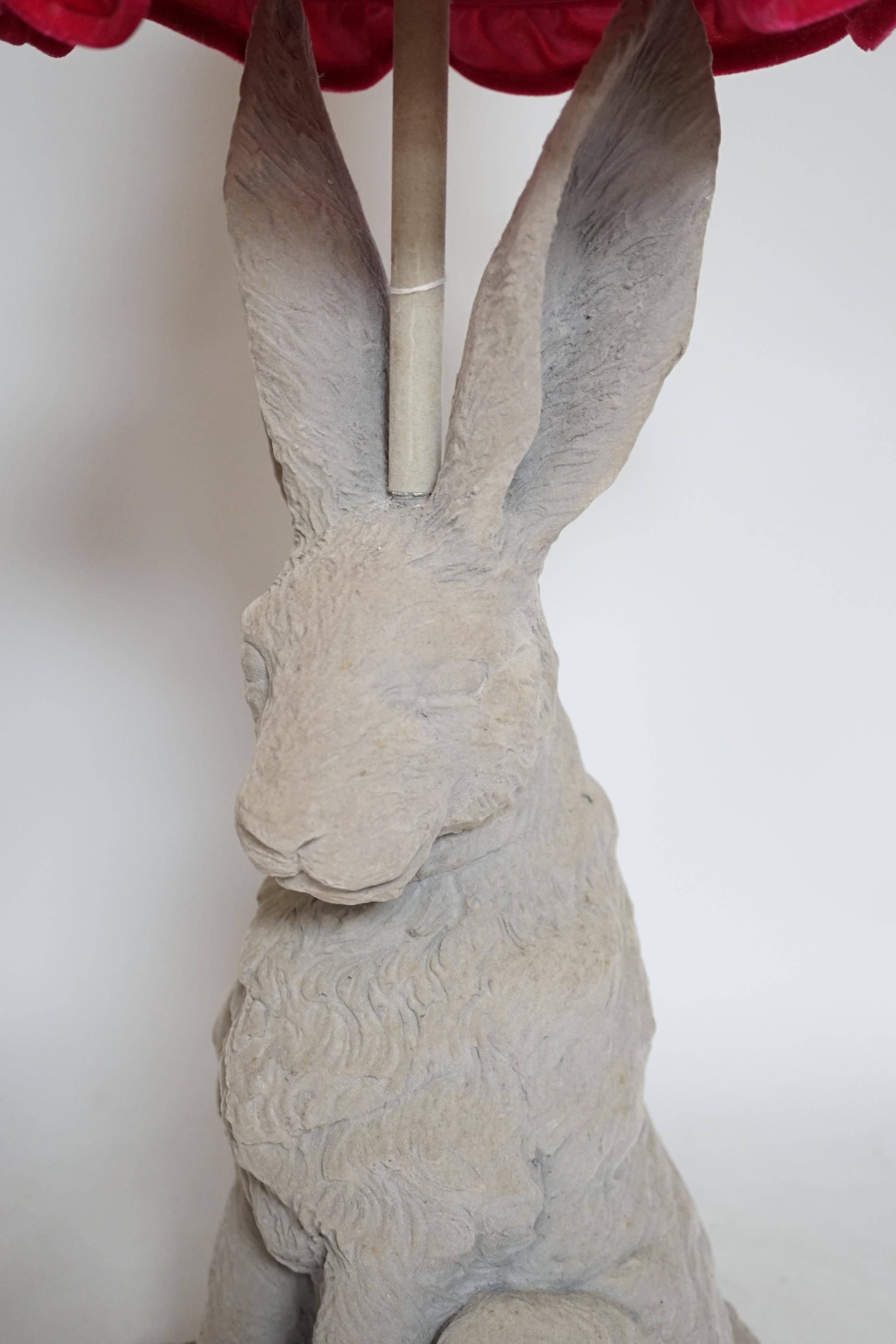 A modern novelty table lamp in the form of a hare, 58cm high